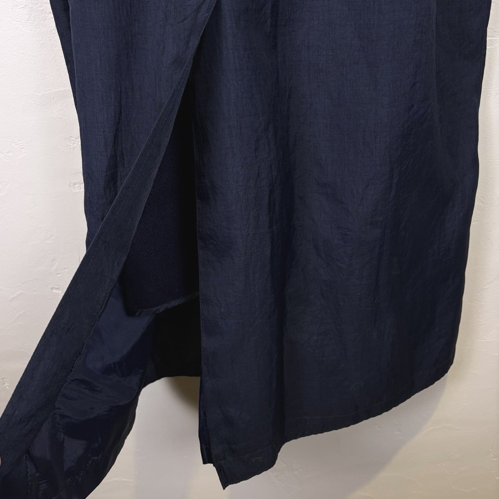 Vintage J. Gallery Woman's Trench Coat Size 7/8 Navy Blue 80's 90's Capsule - Picture 13 of 16
